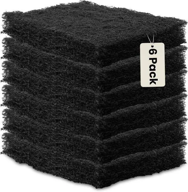 Main image of Harrier Hardware 6-Pack High Density Scouring Pads 6 x 4 Inch Black