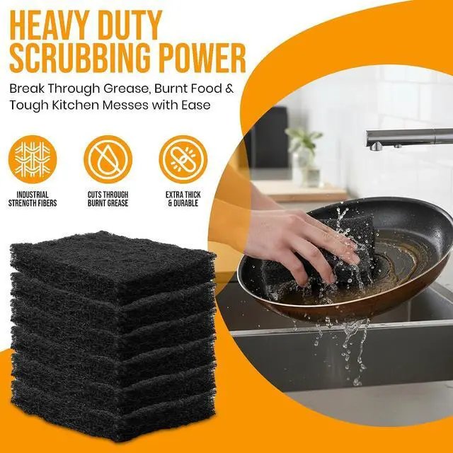 Alt view image 6 of 7 - Harrier Hardware 6-Pack High Density Scouring Pads 6 x 4 Inch Black