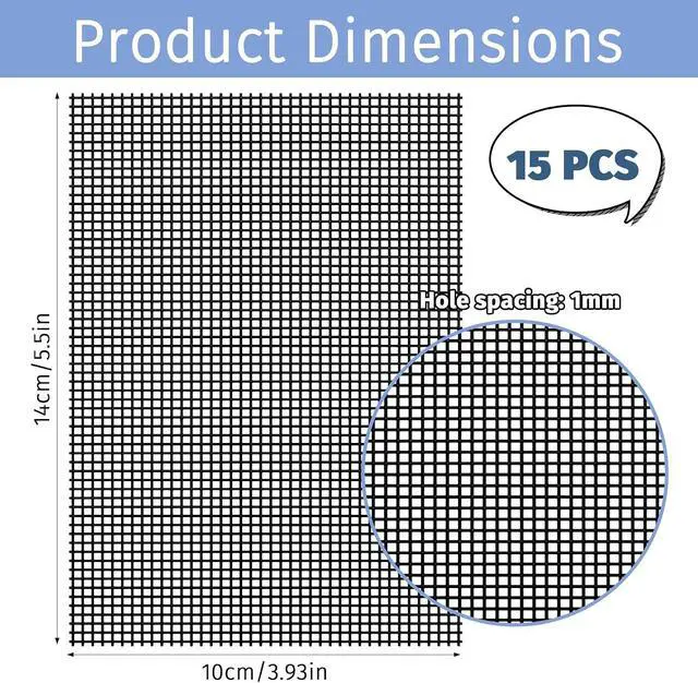 Alt view image 2 of 7 - 15Pcs 5.5" x 4" Cleaning Mesh Pads Cleaning Screens for Toilets