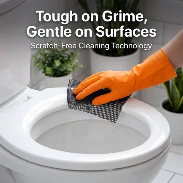 Alt view image 3 of 7 - 15Pcs 5.5" x 4" Cleaning Mesh Pads Cleaning Screens for Toilets