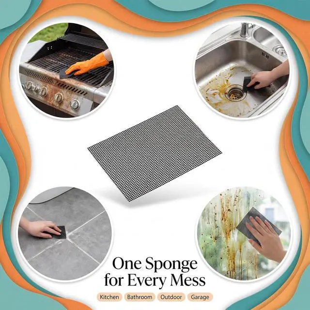 Alt view image 5 of 7 - 15Pcs 5.5" x 4" Cleaning Mesh Pads Cleaning Screens for Toilets