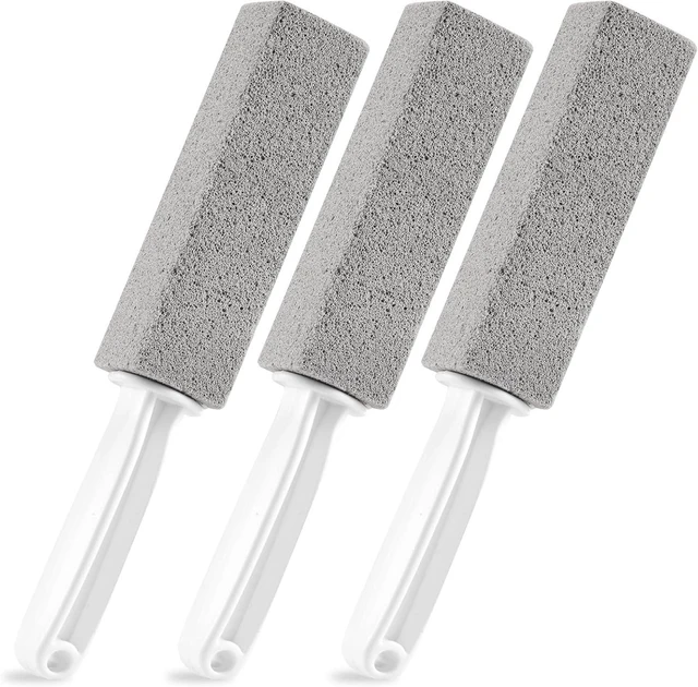 Main image of 3 Pack Pumice Stone for Toilet Bowl Cleaning with Handle, Scouring Stick Remove Toilet Bowl Hard Water Rings, Calcium Buildup and Rust for Cleaning Toilet, Bathroom, Kitchen Sink, Grill (Gray)