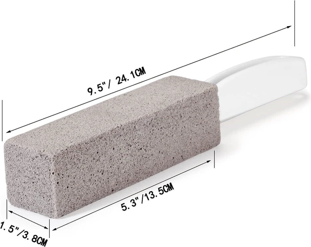 Alt view image 2 of 7 - 3 Pack Pumice Stone for Toilet Bowl Cleaning with Handle, Scouring Stick Remove Toilet Bowl Hard Water Rings, Calcium Buildup and Rust for Cleaning Toilet, Bathroom, Kitchen Sink, Grill (Gray)