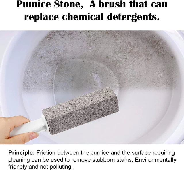 Alt view image 3 of 7 - 3 Pack Pumice Stone for Toilet Bowl Cleaning with Handle, Scouring Stick Remove Toilet Bowl Hard Water Rings, Calcium Buildup and Rust for Cleaning Toilet, Bathroom, Kitchen Sink, Grill (Gray)