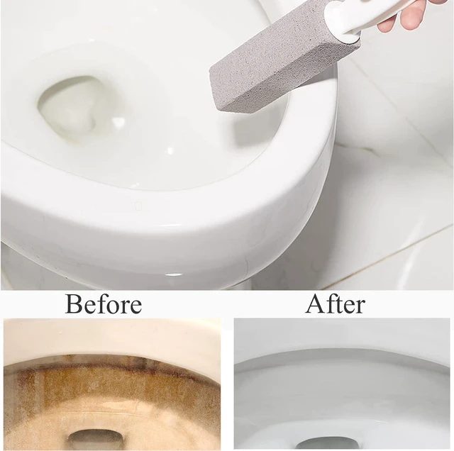 Alt view image 6 of 7 - 3 Pack Pumice Stone for Toilet Bowl Cleaning with Handle, Scouring Stick Remove Toilet Bowl Hard Water Rings, Calcium Buildup and Rust for Cleaning Toilet, Bathroom, Kitchen Sink, Grill (Gray)