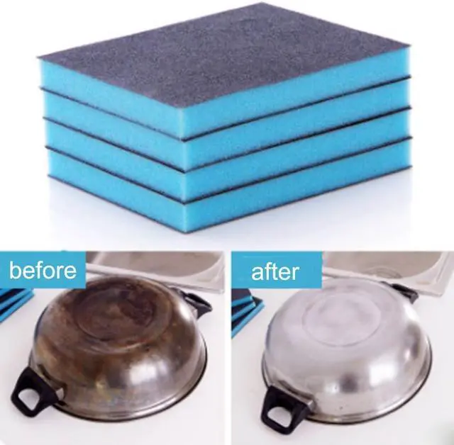Alt view image 6 of 6 - EORTA 8 Pcs Magic Cleaning Sponges Multi-Use Heavy Duty Scrub Scouring Eraser Pads with Carborundum Non-Scratch Emery Cleaner for Kitchen, Bathroom, Pots, Pans, Sinks