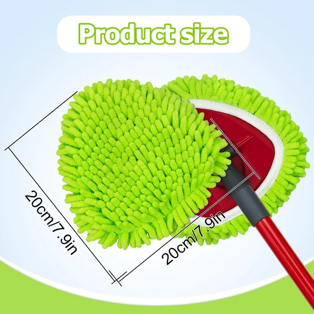 Alt view image 3 of 7 - Mop Replace Heads for Ocedar Mop Heads Replacements Easywring 1-Tank System,Spin Mop Replacement Head for Floor Clean,2 Pack Chenille Mop Refills,Washable and Reusable Mop Head Replacement,Green