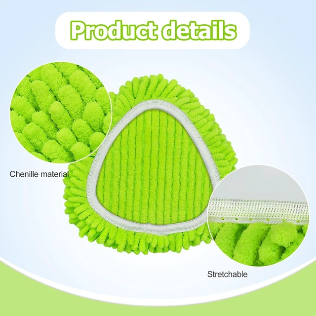 Alt view image 4 of 7 - Mop Replace Heads for Ocedar Mop Heads Replacements Easywring 1-Tank System,Spin Mop Replacement Head for Floor Clean,2 Pack Chenille Mop Refills,Washable and Reusable Mop Head Replacement,Green