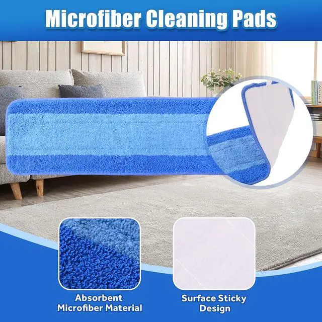 Alt view image 3 of 6 - 3 Pack Microfiber Cleaning Pads Compatible with Bona Mop Replacement Pad