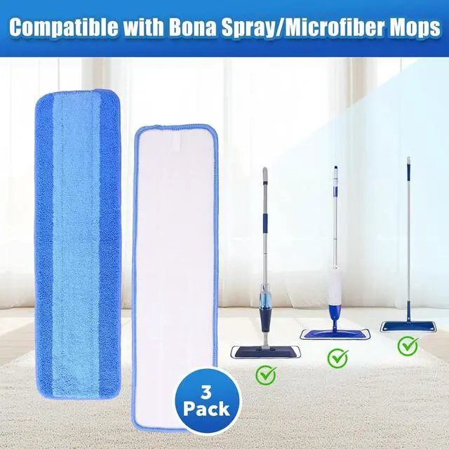 Alt view image 4 of 6 - 3 Pack Microfiber Cleaning Pads Compatible with Bona Mop Replacement Pad