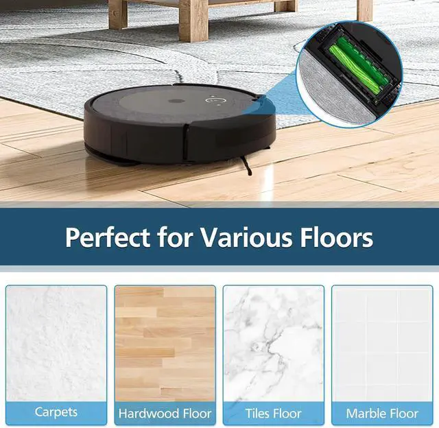 Alt view image 7 of 7 - 4 Pack Replacement Mop Pad for iRobot Roomba Combo i5+/i5/j5+/j5 Robot