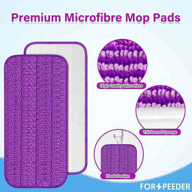 Alt view image 3 of 7 - Reusable Mop Pads for Swiffer WetJet, Wet Pads Refills for 12'' Spray Mop, Microfiber Refill Machine Washable Up to 100+ Floor Cleaning for All Kinds of Floor Types, 7 Pack