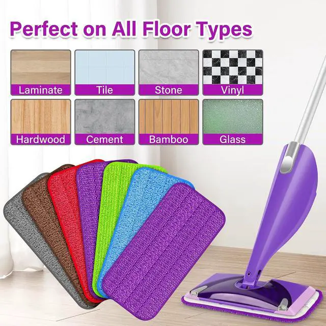 Alt view image 7 of 7 - Reusable Mop Pads for Swiffer WetJet, Wet Pads Refills for 12'' Spray Mop, Microfiber Refill Machine Washable Up to 100+ Floor Cleaning for All Kinds of Floor Types, 7 Pack