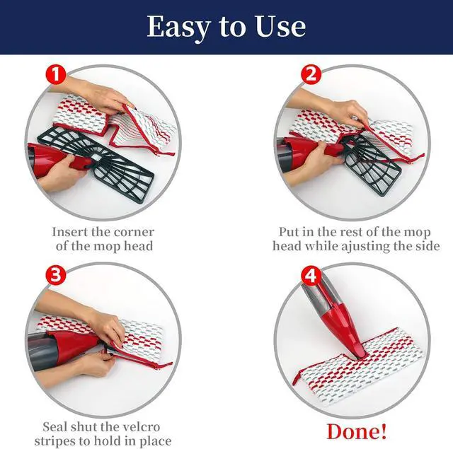 Alt view image 5 of 7 - 2 Pack Microfiber Spray Mop Pads Compatible with O-Cedar Promist