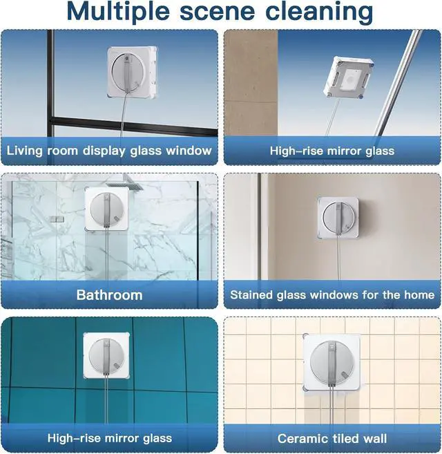 Alt view image 4 of 7 - 6 PCS Mop Pads Replacement for ECOVACS WINBOT W2S Window Cleaning Robot, Window Cleaning Robot Cleaning Cloth for Ecovacs Washable Microfiber Wipes