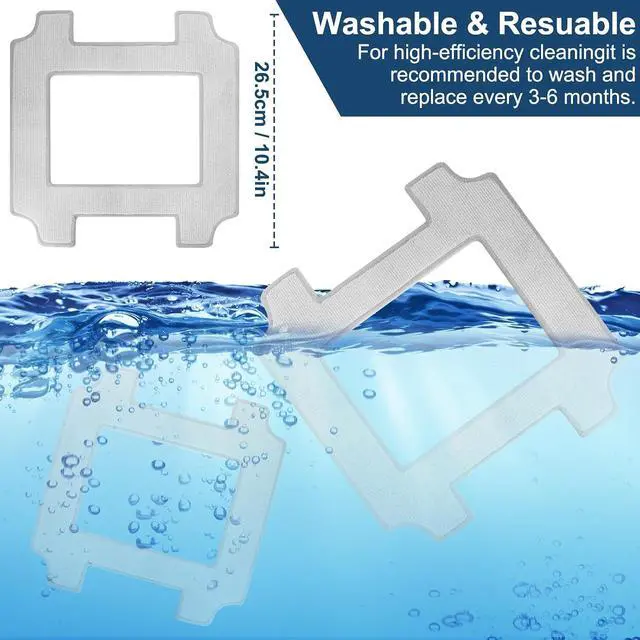 Alt view image 6 of 7 - 6 PCS Mop Pads Replacement for ECOVACS WINBOT W2S Window Cleaning Robot, Window Cleaning Robot Cleaning Cloth for Ecovacs Washable Microfiber Wipes