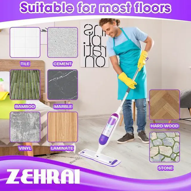Alt view image 7 of 7 - Microfiber Mop Pads 6 Pack for Swiffer PowerMop 13-16 Inch Washable