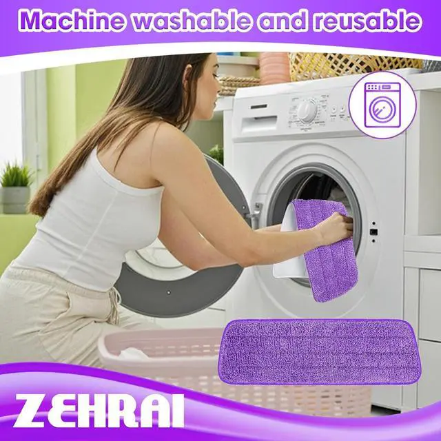 Alt view image 6 of 7 - Microfiber Mop Pads 6 Pack for Swiffer PowerMop 13-16 Inch Washable