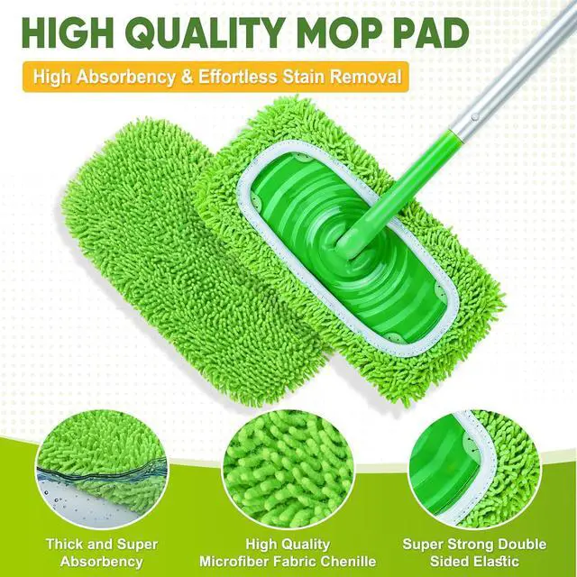 Alt view image 4 of 7 - 6-Pack Reusable Microfiber Mop Pads Compatible with Swiffer Sweeper, Dry & Wet Sweeping Cloths - Washable Wet Pads Refill for Multi-Surface/Hardwood Floor Cleaning