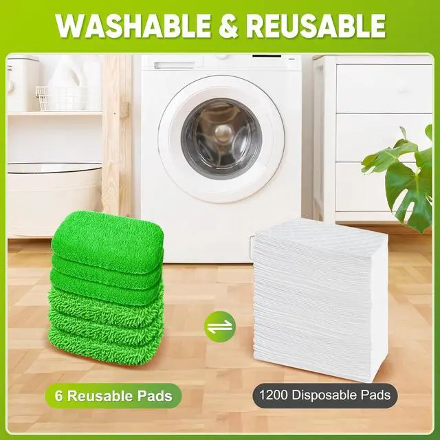 Alt view image 5 of 7 - 6-Pack Reusable Microfiber Mop Pads Compatible with Swiffer Sweeper, Dry & Wet Sweeping Cloths - Washable Wet Pads Refill for Multi-Surface/Hardwood Floor Cleaning