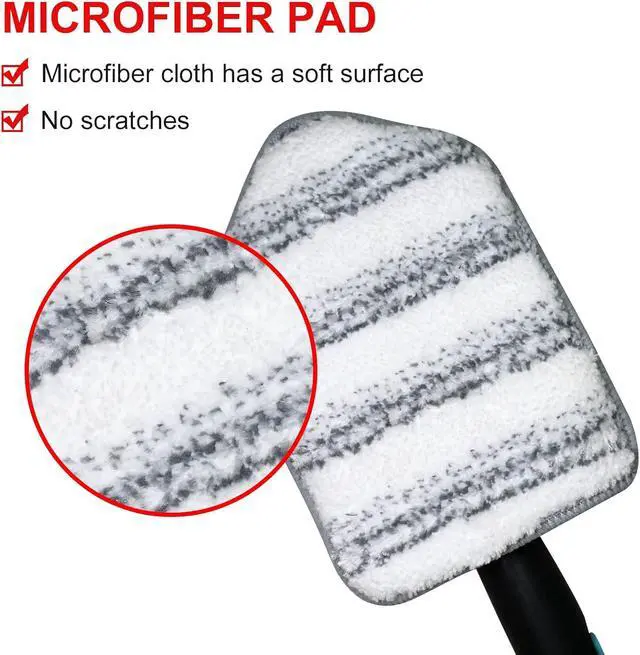 Alt view image 2 of 6 - MOSEN Replacement Head Scrubber Pad for Tub Tile Scrubber Brush - Include 2 Scouring Pad and 2 Microfiber Pad