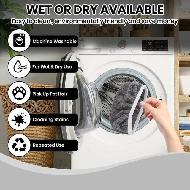 Alt view image 6 of 7 - 6 Pack Reusable Microfiber Mop Pads - Compatible with Swiffer Sweeper Mop, Washable Dry & Wet Sweeping Cloths Refills for Hardwood Laminate Tile Floor Cleaning