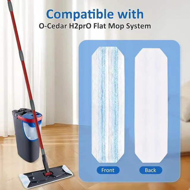 Alt view image 3 of 7 - 4 Pack Mop Replacement Pads Compatible with O Ceda H2prO Flat Mop System