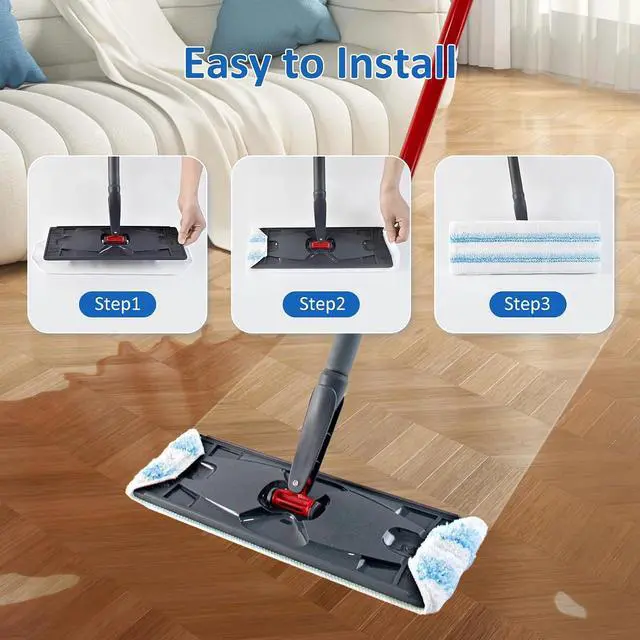 Alt view image 4 of 7 - 4 Pack Mop Replacement Pads Compatible with O Ceda H2prO Flat Mop System