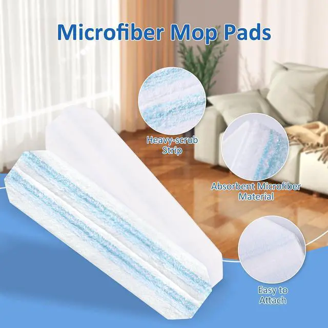 Alt view image 5 of 7 - 4 Pack Mop Replacement Pads Compatible with O Ceda H2prO Flat Mop System