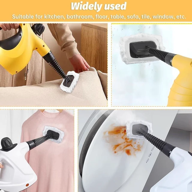 Alt view image 3 of 7 - Steam Cleaner Accessories, Universal Reusable Steam Mop Pads, Steam Shot Attachments, Handheld Steam Cleaner Washable Microfiber Cloth (10 PCS)