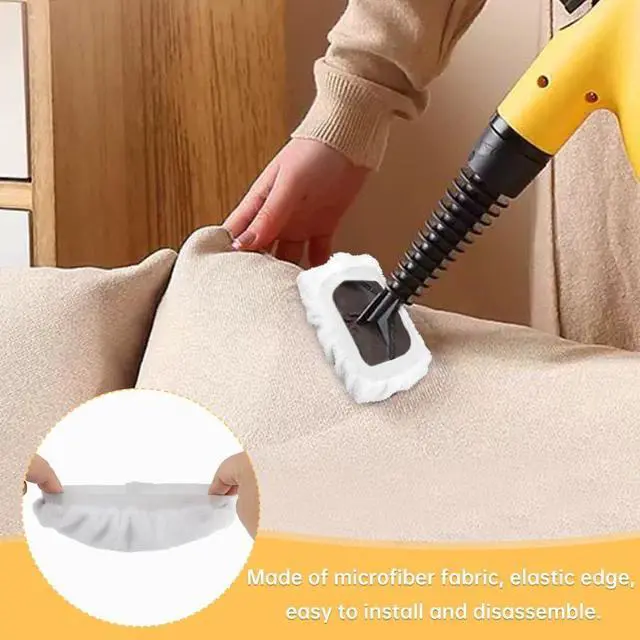 Alt view image 6 of 7 - Steam Cleaner Accessories, Universal Reusable Steam Mop Pads, Steam Shot Attachments, Handheld Steam Cleaner Washable Microfiber Cloth (10 PCS)