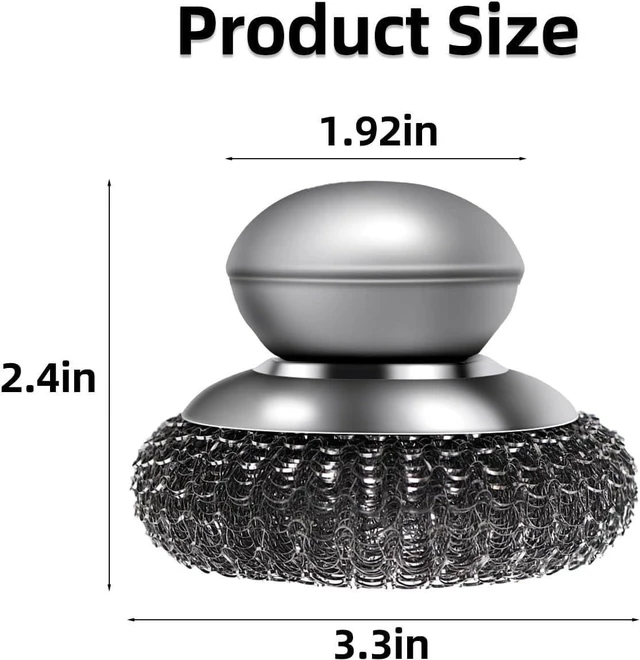 Alt view image 2 of 7 - 6 Pcs Steel Wool Scrubber Stainless Steel Scrubber with Handled