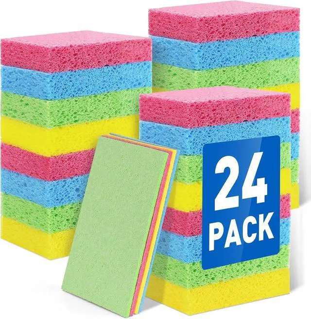 Main image of 24 Pack Kitchen Sponges Non-Scratch Cellulose Sponges Bulk for Cleaning