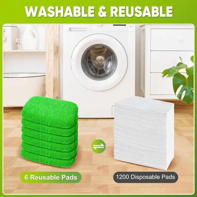 Alt view image 5 of 7 - 6-Pack Reusable Mop Pads Compatible with Sweeper Mop - 100% Coral Fleece Washable Refills - Microfiber Dry & Wet Sweeping Cloths for Multi-Surface/Hardwood Floor Cleaning