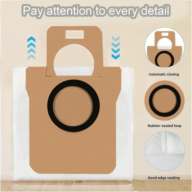 Alt view image 5 of 7 - Microfiber Mop Pads Dust Bags for Dreame L40 Ultra/L10S Ultra/ L10S Ultra Gen2/X40 Ultra/L10s Pro Ultra Heat/L20 Ultra/ L10S Plus/X30 Ultra/X40 Master/L10 Ultra Robot Vacuum (Gray + White)