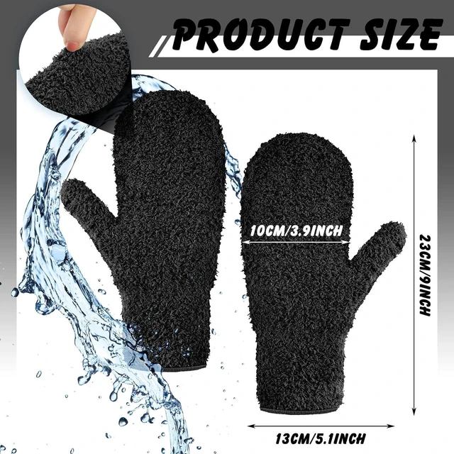 Alt view image 3 of 7 - Bencailor 4 Pair Microfiber Dust Mitt, Black, Purple, Rose Red, Dark Blue
