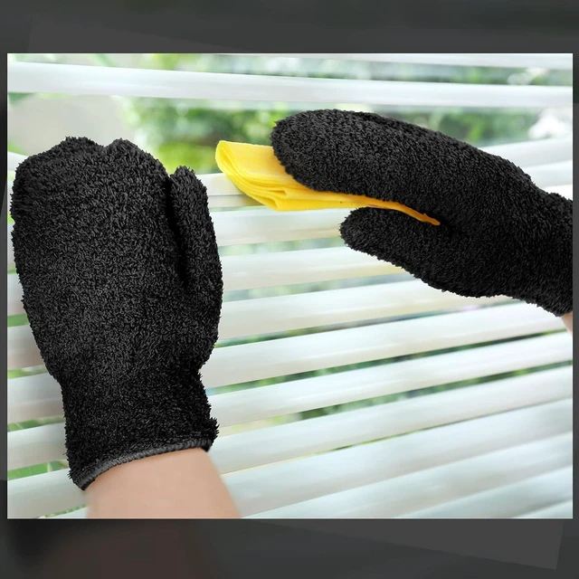Alt view image 6 of 7 - Bencailor 4 Pair Microfiber Dust Mitt, Black, Purple, Rose Red, Dark Blue