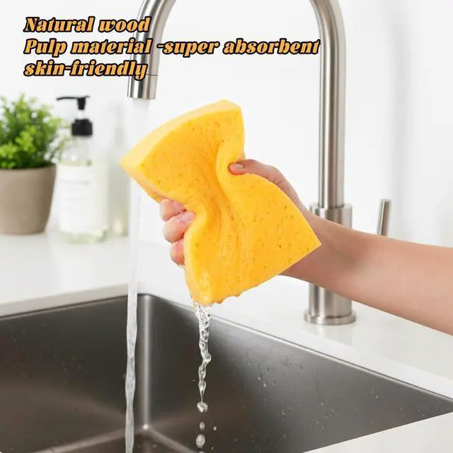 Alt view image 3 of 7 - Large Sponges for Cleaning 6x4 Big Sponge Cellulose Sponges