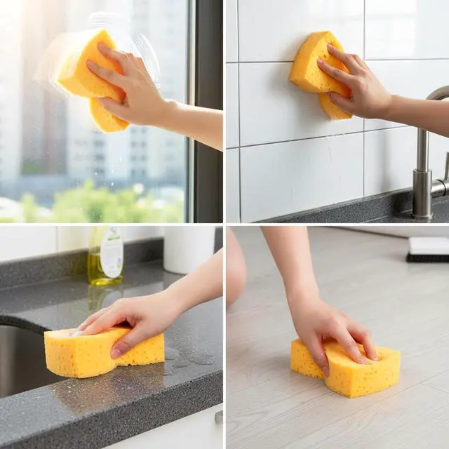 Alt view image 4 of 7 - Large Sponges for Cleaning 6x4 Big Sponge Cellulose Sponges
