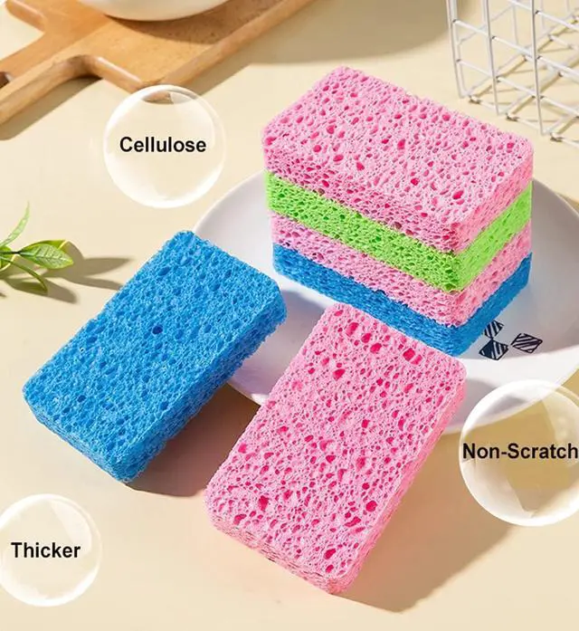 Alt view image 3 of 6 - METUUTER Kitchen Sponges 12 Pack Natural Cellulose for Non Scratch Cleaning