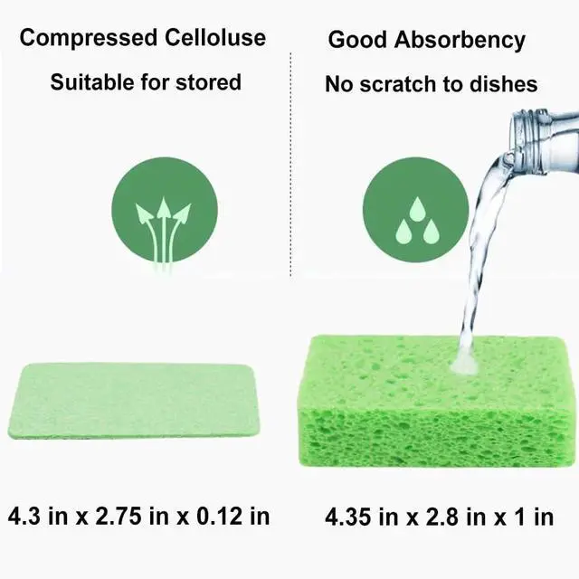 Alt view image 2 of 6 - METUUTER Kitchen Sponges 12 Pack Natural Cellulose for Non Scratch Cleaning