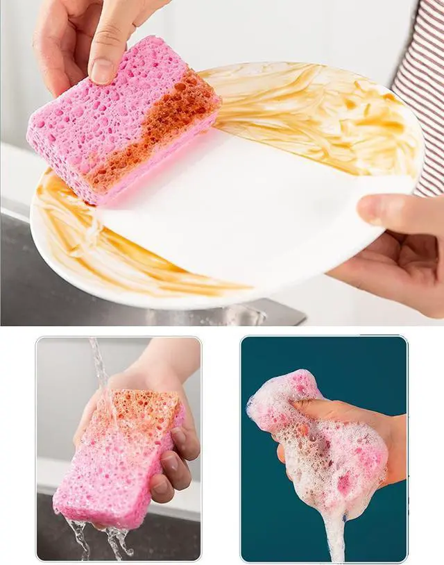 Alt view image 5 of 6 - METUUTER Kitchen Sponges 12 Pack Natural Cellulose for Non Scratch Cleaning