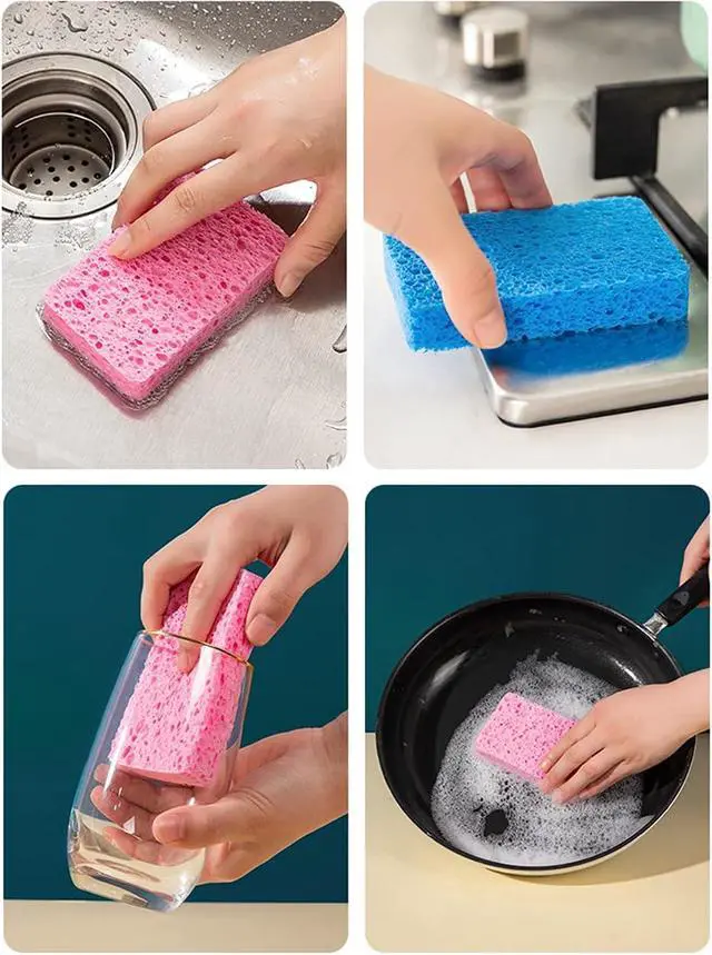Alt view image 6 of 6 - METUUTER Kitchen Sponges 12 Pack Natural Cellulose for Non Scratch Cleaning