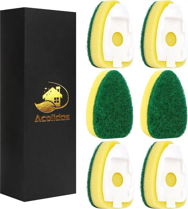 Main image of Non Scratch Dishwand Refills 6 Pack, Non-Scratch Replacement Sponge Heads for Dish Wand, Scratch-Free Dishwashing Soap Dispensing Refills, Gentle Scrubber Pads for Kitchen Dishes Sink Cleaning