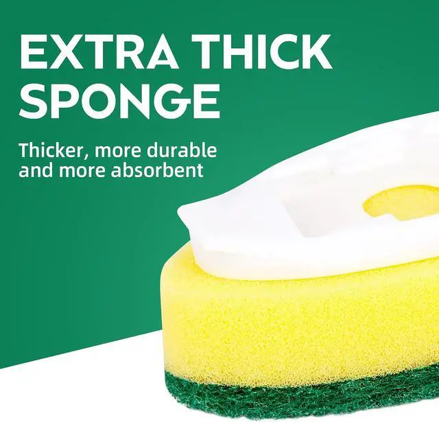 Alt view image 6 of 7 - Non Scratch Dishwand Refills 6 Pack, Non-Scratch Replacement Sponge Heads for Dish Wand, Scratch-Free Dishwashing Soap Dispensing Refills, Gentle Scrubber Pads for Kitchen Dishes Sink Cleaning