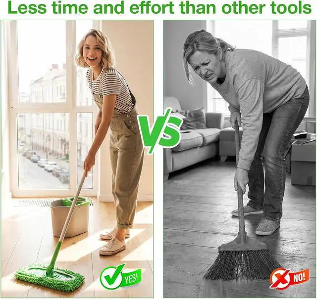 Alt view image 5 of 7 - Mop Pads for Swiffer Sweeper Reusable Microfiber 5PCS Dry Wet Replacement Mop Pad Refills Sweeping Mopping Cloths for Floor Cleaning