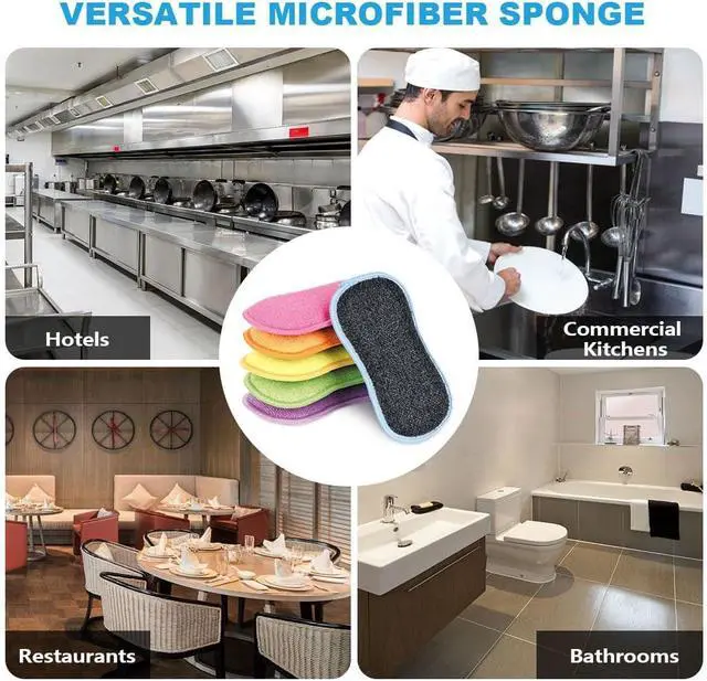 Alt view image 7 of 7 - HOMEXCEL Dish Sponge 12 Pack, Microfiber Kitchen Sponges for Cleaning