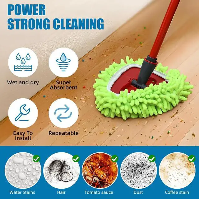 Alt view image 6 of 7 - YWSHF 2 Pack Spin Mop Heads Replacements for Ocedar 1 Tank,Green