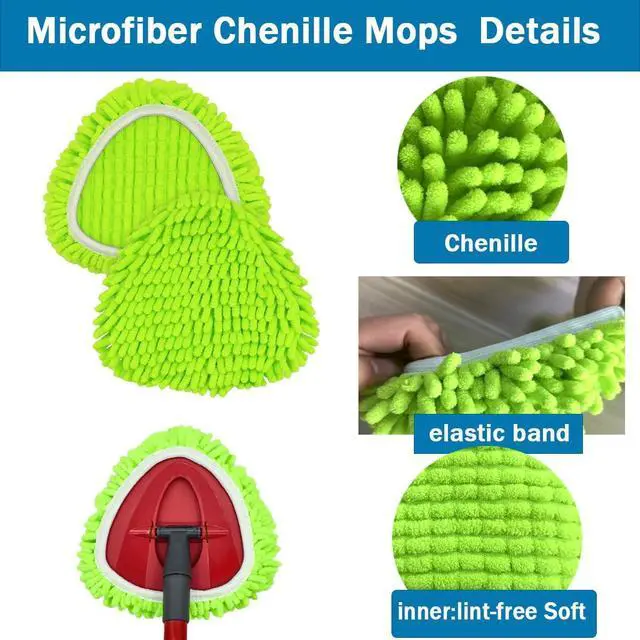 Alt view image 4 of 7 - YWSHF 2 Pack Spin Mop Heads Replacements for Ocedar 1 Tank,Green