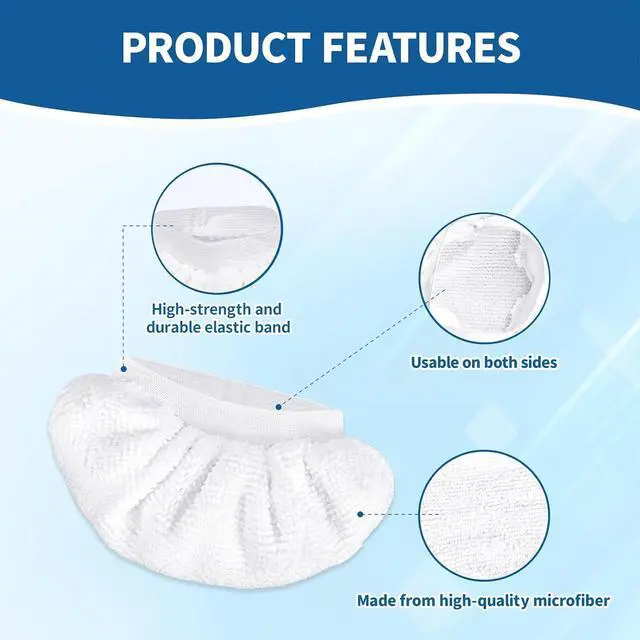 Alt view image 3 of 7 - 16-Pack Universal Microfiber Cloths, Handheld Steam Cleaner Attachments - Steam Cleaner Accessories Compatible with Bissell Steam Shot, Wagner, McCulloch, Comforday, PurSteam and More